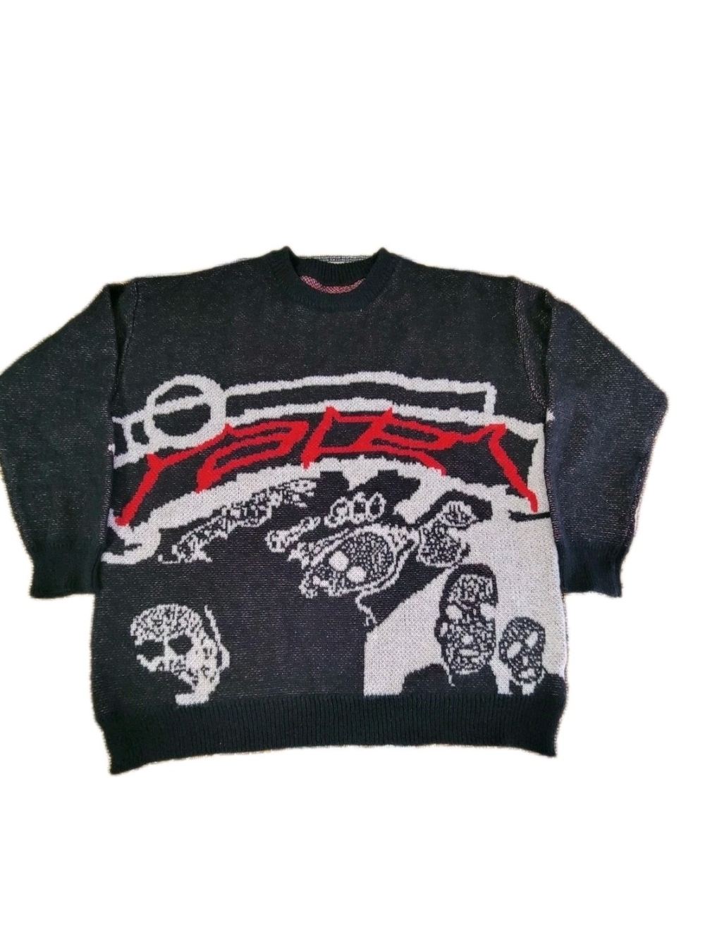 Racer Worldwide Streetwear knit Sweater mens Large black